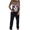 Kvinnors jumpsuits Rompers European Style Fashion Gothic Skull Print Jumpsuits Plus Size 5XL Women Spaghetti Strap Byxa Sexig Pocket Design Overalls 230811