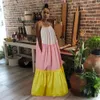Basic Casual Dresses Wmstar Women's Clothing Slip Sleeveless Solid Patchwork Flared Big Hem Maxi Party Dress Summer Wholesale Drop 230811