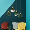 Pendant Lamps Simple Creative Brass Green Glass Chandelier Bedroom Bedside Study Restaurant Bar Balcony Plant Room