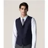 Mäns västar Formell klänning passar Vest Business Office Elegant Gentleman Solid Color V-Neck ärmlös 2023 Produktfrämjande