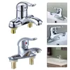 Bathroom Sink Faucets Brand Faucet Water Valve Switch 10.5 14.1cm Ceramic Core Electroplating Handle And Cold