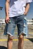 Heren jeans mannen gerafeld denim shorts baggy bedroefde gescheurde knie lengte broek casual