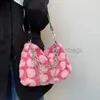 Shoulder Bags Y2k Hot Girls Pink Love Underarm Bags Soft Plush Heart Pattern Ladies Shoulder Bag Female Chain Furry Crossbody Bag Handbagsstylishdesignerbags