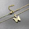 Colares de pingentes de colar de borboleta requintada para mulheres coloridas de ouro incrustado CZ Iced Out Chain On Neck Fashion Jewelry Acessórios
