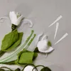 Dekorative Blumen 100 Stcs Blumenwasserröhren Große Hochzeitsblumenstiel -Fläschchen Picks Picks Giftbehälter