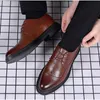 Dress Shoes Men's Leather Shoes Designer Brand Black Wed Dress Shoe Lace Up Casual Business Oxfords Point Toe Office Formal Male Italiano 230812