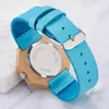 Armbandsur Sdotter Creative Wood Watch Men Women Quartz Imitation Wood Blue Dial Hexagon Case Watches Leather Band Par Wrist Clo