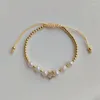 Urok bransolety 2023 Bohemia Rhinestone Love Heart Moon Star Charms Imitated-Pearl Gold Kolor koralika dla kobiet akcesoria biżuterii
