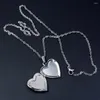 Chains Women's Stainless Steel Chain Heart Shaped Love Po Box Temperature Sensitive Color Changing Necklace Can Be Carved