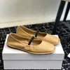 The Row Shoes Ballet Flats Designer Dress Shoes Läder Läder Casual Flats Loafers Boat Shoes With Box