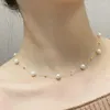 Kedjor Pearl Necklace Vintage Luxury Designer Jewelry for Women High Quality Choker Neck Stainless Steel