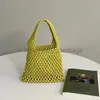 Beach Bags Spring and Summer New Pure Hand Knitted Cotton Rope Hollow Out Bag ins Style Fresh Photography Handbag Colorful Handwoven Bagstylishdesignerbags