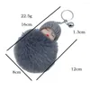 Keychains 3PCS 10 Colors Sleeping Baby Key Ring Doll Plush Faux Fur Keyrings Fluffy Jewelry Women