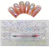 7220 Rhinestones för nagelförbättring med Diamond Nail Decoration Tillbehör 14 olika former+runda guld strass för nagelförbättring+kritor