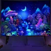 Tapestries Astronauts UV escent Tapestry Black Light Tapestry Aesthetic Wall Hanging Hippie Tapestry for Bedroom Indie Room Decor 230812