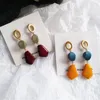 Boucles d'oreilles Stud Fashion Longues couleurs acryliques contractées à la géométrie irrégulière vintage