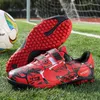 Children's Comfortable Soccer Shoes TF AG Hook & Loop Youth Boys' Girls' Football Boots Blue Red Green Purple Kids Training Shoes