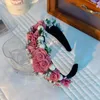 Hair Clips Chunky Flower Hairbands For Women Fashion Bead Leaf Plant Handmade Simulated Pearl Ball Head Wear Jeweled Wedding Headbands