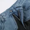 Dżinsy damskie pięć spiczastej gwiazdy szwy jeansowej dżinsowe kobiety 2023 moda