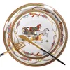 Distes Assiettes Assiette de nourriture Plateau décoratif os Chine Ensemble de vaisselle Ustensile Service Table Varelle Disc de salade Disc Home Decor 230812