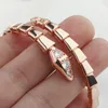 Luxury heart bracelet gold bangle designer Diamond bracelets for women Snake Womens designer jewelry Stainless Steel mens bracelet engagement wedding gift D-54508