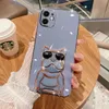 Designer Mignon Cartoon Shades Puppy Sands Sands Case 14 13 Pro Max 11 12 12pro 14Plus 7 8 Plus x XS XR Deluxe Top Silicone Case