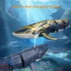 Electricrc Animals RC Shark Whale Spray Water Toy Toy Remotled Boat Ship Submarine Robots 30W HD Pool Toys Kids Boys Children 230812