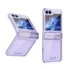 Luxury Plating Transparent Vogue Phone Case för Samsung Galaxy Folding Z Flip3 Flip4 Flip5 5G Fullt skyddande elektroplatta Klar vikskal med gångjärnsskydd