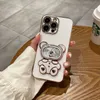 Designer cute cartoon bear Quicksand phone case 14 13 pro max 11 12 12Pro 14plus 7 8 plus x xs xr Deluxe top silicone case