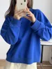 Women's Hoodies Solid Casual Basic Sweatshirt 2023 Classic Crew Neck Loose Terry Sweater Pullovers Tops Teenagers