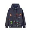 Högkvalitativa Galleriess Hoodies Sweatshirts Hoodie Designer Gary Painted Graffiti använde Letters Tryckt Loose Casual Depts Men Women Designer Graffiti Hoody A052