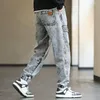 Jeans masculins 2023 hommes Baggy Hip Hop Streetwear Joggers Joggers Male Pantalon Masque à cordon décontracté pantalon denim plus taille 8xl
