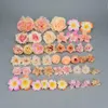 Decoratieve bloemen kunstmatige zijden bloemhoofden 46 stks/set lichtroze stijl diy bruiloft feestje verjaardag babydouche ornament decor