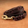 Dog Apparel Genuine Leather Dog Collar Leash Set Braided Durable Leather Dog Collars For Medium Large Dogs German Shepherd Pet Accessories 230812
