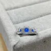 2023 Ny S925 Silver European och American Fashion Blue Pagoda Stone Diamond Ring Elegant and Personalized Proposal Girl Ring