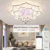 Kroonluchters eenvoudige led lotus kristal kroonluchter Noordse moderne woonkamer slaapkamer plafondlamp huis indoor decoratie verlichting armaturen