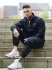 Herren Tracksuits Sports Anzüge Herbst Baumwolle langärmelige zweiteilige Zip-up-Pocket-Cargo-Hose Polo-Hemden Modetrains Mode-Tracksuit