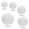 Other Event Party Supplies 30pcs/lot 4''-12'' White Chinese Paper Lanterns Ball Hanging Round Lantern for Wedding Birthday Party Eid Ramadan Decorations 230812