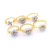 36 / PCS NOUVEAU GOLD DIAMOND BANG RING CHAMPEMENT Tempérament Love Flower Flowerfly Girls 'Index Anneau Gift Jewelry Bijoux en gros