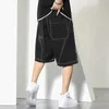 Erkekler Pantolon Kore Sokak Giyim Kotları Kısa Düz Geniş Bacak Şortları GXXH Moda Adam Gündelik Gevşek Büyük Boy Contrast Denim 230812