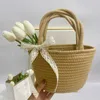 Beach Bags Woven bag for women with rural style cotton handbag internet celebrity commuting snacks cosmetics storage bag and hand giftstylishdesignerbags