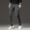 Jeans fashions slim fit classici grigio grigio cotone dritti pantaloni marca di marca business casual autunno maschio 230812