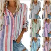 Sprężyna i koszule Summer Femal Casual All Match Kolor Striped koszula