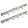 Haken 2x huishoudelijke metalen wand gemonteerd 6 handdoekrek hanger 15 inch lang