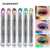 Cień Eye CHARMACY 2 w 1 duochrome cień do powiek Pen Profesional Controuring Foundation Whydlagher Waterproof Glitter Portable Maquillaje 230812