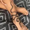 Tijdelijke tatoeages Big Size Black Snake Tattoo -stickers voor vrouwen Men Body Taille waterdichte nep Tatto Donkere wijn 230812