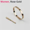 Bracelets de vis de mode Bracelets en acier en acier argent rose rose goldoir diamant luxe classique bijoux pour femmes 18 km bracelet en or aaa