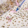 7220 Rhinestones för nagelförbättring med Diamond Nail Decoration Tillbehör 14 olika former+runda guld strass för nagelförbättring+kritor