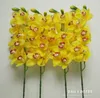 Fleurs décoratives EMS !!! Real Touch / Hand Felt Artificial Latex 12 Heads Whelan 93cm Large Orchid Wedding Wholesale 12pcs