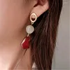 Boucles d'oreilles Stud Fashion Longues couleurs acryliques contractées à la géométrie irrégulière vintage